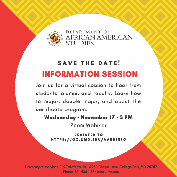 Department of African American Studies: Undergraduate Information Session