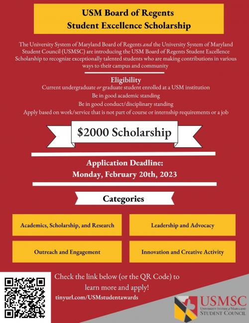 USM Board of Regents Student of Excellence Scholarship