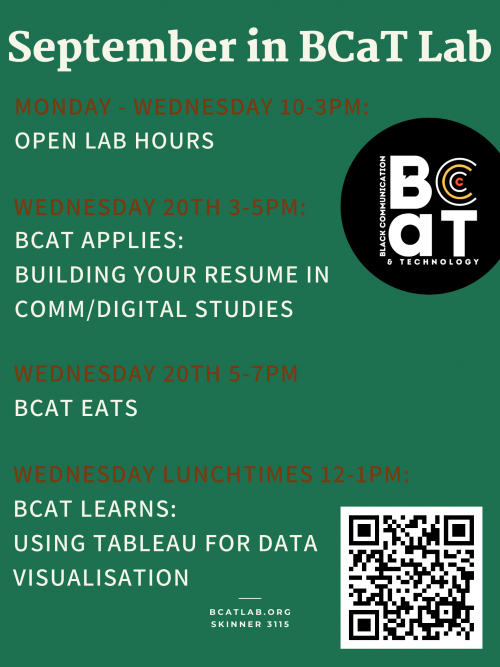  Black Communication and Technology Lab (BCaT) September Events