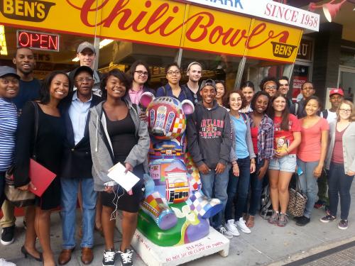 Ben's Chili Bowl Picture with AASD Students and Professor Leila Batties