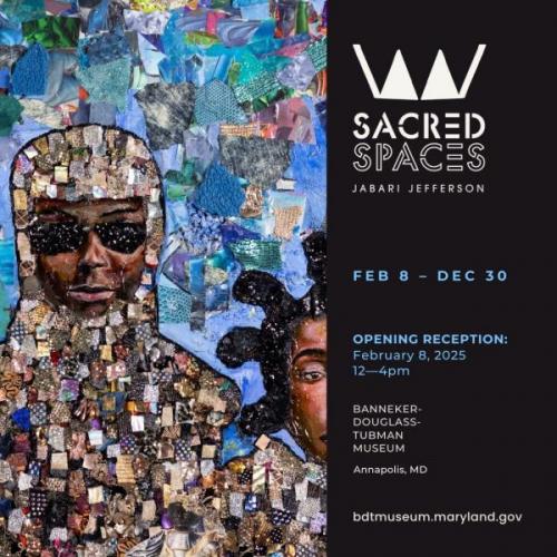A man and women artwork created with textiles by Jabari Jefferson
