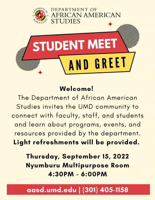 AASD Student Meet and Greet | AASD | African American Studies ...