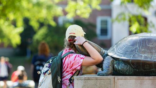 Student with Testudo